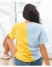 Жовто-блакитна жіноча патріотична футболка вільного крою