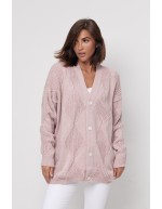 Стильний в'язаний кардиган кольору пудра