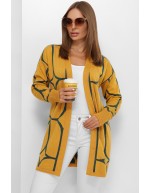 Модный вязаный кардиган горчичного цвета