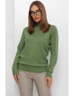 М'який гольф фісташкового кольору з коміром відворот