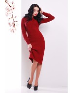 В’язана сукня бордового кольору з декоративним візерунком