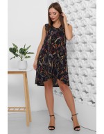 Летнее платье темно-синего цвета с поясом