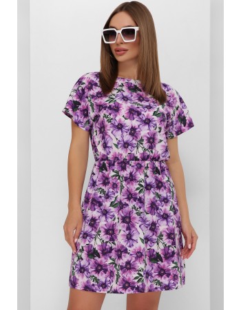 Легка сукня з принтом фіолетового кольору