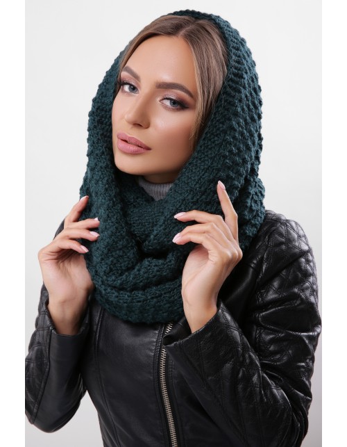 Снуд теплий темно-зеленого кольору