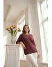 Вязаный джемпер шоколадного цвета с рукавом до локтя