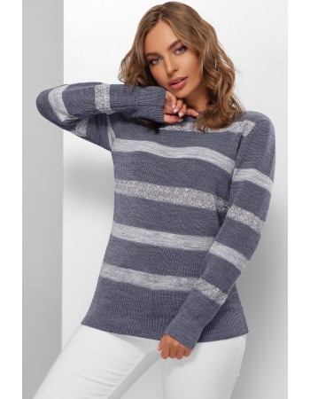 Джемпер светло-джинсового цвета в полоску