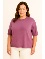 Джемпер бузкового кольору з короткими рукавами