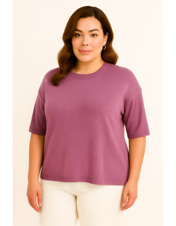 Джемпер бузкового кольору з короткими рукавами Джемпер бузкового кольору з короткими рукавами