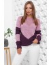 Жіночий светр бузково-фіолетового кольору з красивими елементами в’язання