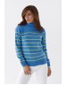 В’язаний светр синього кольору в смужку
