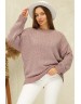 В’язаний жіночий светр кольору фрез вільного крою