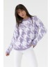 Стильний трикотажний светр фіалкового кольору в зірочку