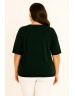 Женский джемпер темно-зеленого цвета с короткими рукавами