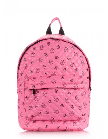 Рюкзак стьобаний з качечками рожевого кольору