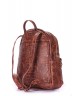 Рюкзак жіночий шкіряний Mini коричневий з тисненням під крокодила