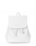 Рюкзак шкіряний на зав'язках Paris білого кольору