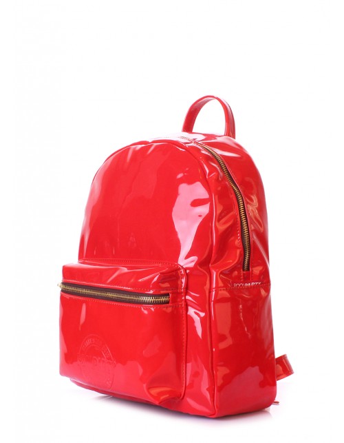 Рюкзак жіночий XS лаковий червоного кольору