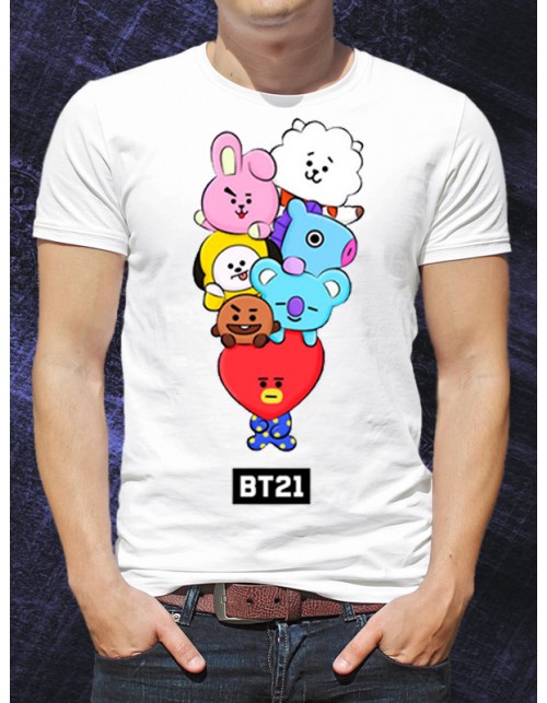 Мужская Футболка Fat Cat BTS Bangtan Boys "BT21"