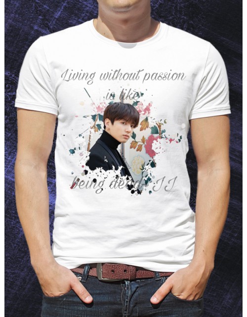 Чоловіча Футболка "BTS" Living without passion ilike being dead