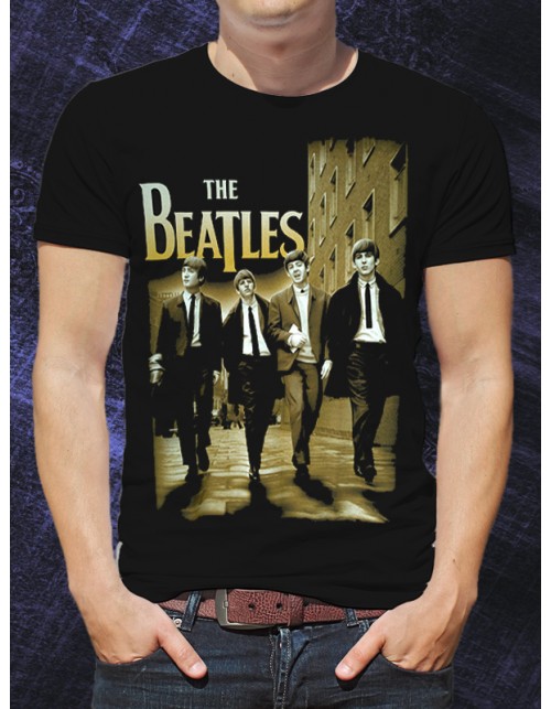 Мужская Футболка "Beatles" ливерпульская четверка (1960) Джон Леннон, Пол Маккартни, Джордж Харрисон и Ринго Старр