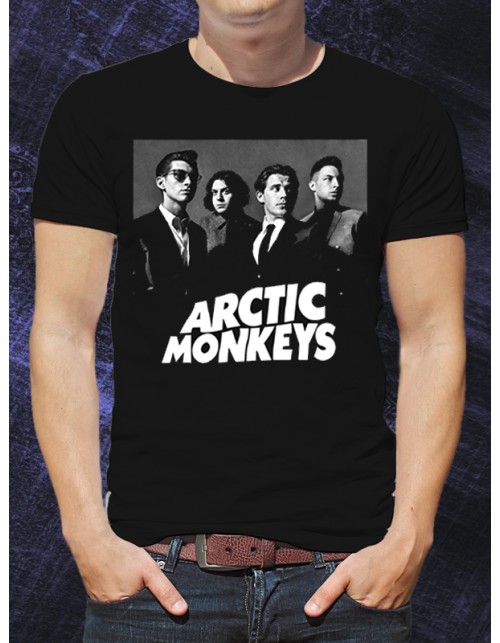 Мужская Футболка "Arctic Monkeys" черно-белый постер