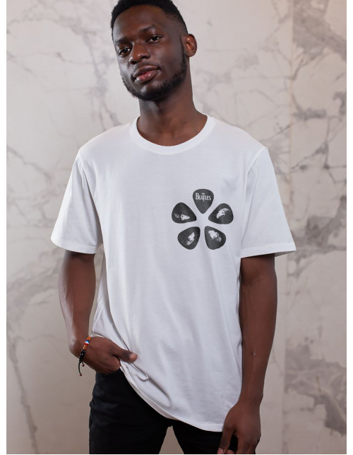 Мужская Футболка The Beatles портреты на гитарных медиаторах