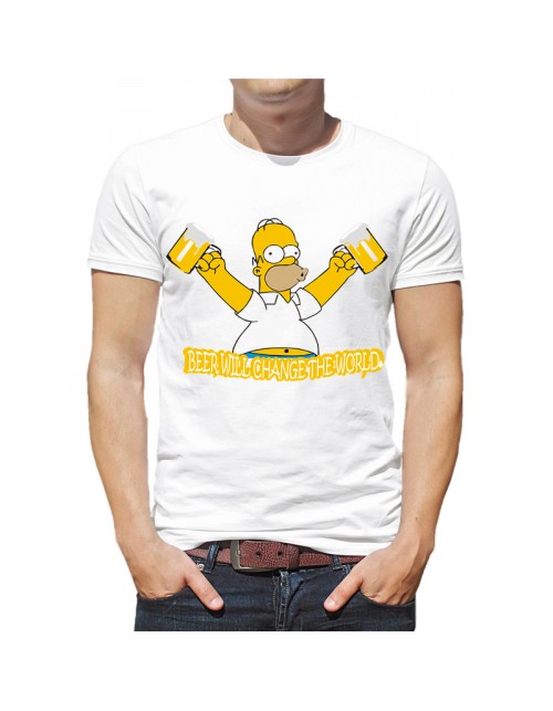 Мужская Футболка Симпсоны "Beer will change the world