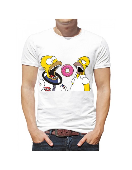 Мужская Футболка "Симпсоны: сюжет о Гомере, пончике и космонавте"