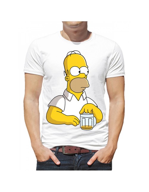 Мужская Футболка "Симпсон Гомер с кружкой пива"