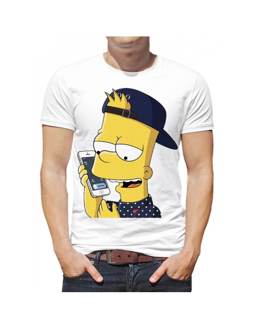 Мужская Футболка "Симпсон Барт с телефоном"