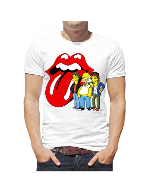 Мужская Футболка "Homer Simpson and Rolling Stones"