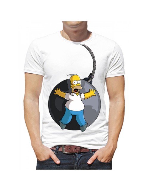 Мужская Футболка "Симпсон Гомер и бомба"