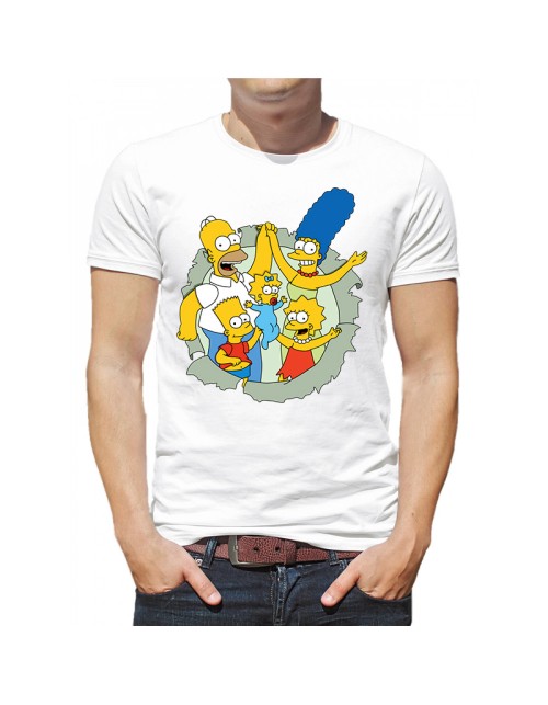 Мужская Футболка "Семья Симпсонов разрывает футболку"