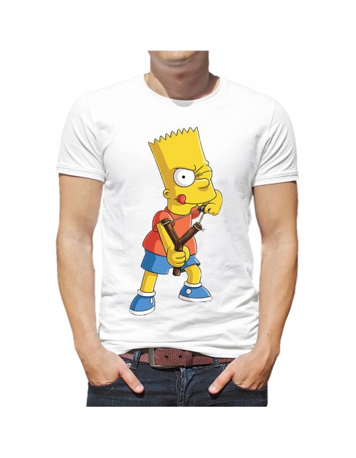 Мужская Футболка "Симпсон Барт с рогаткой"