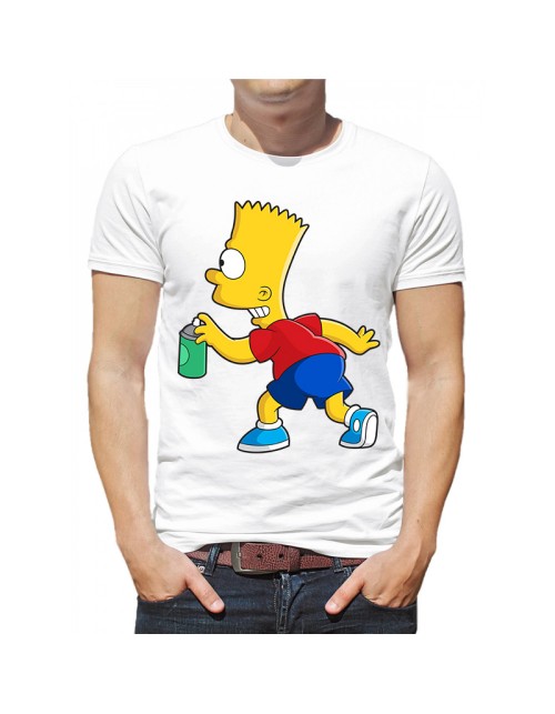 Мужская Футболка "Симпсон Барт рисует граффити"
