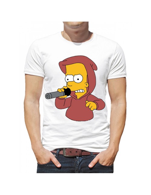 Чоловіча Футболка "Сімпсон Барт з мікрофоном"