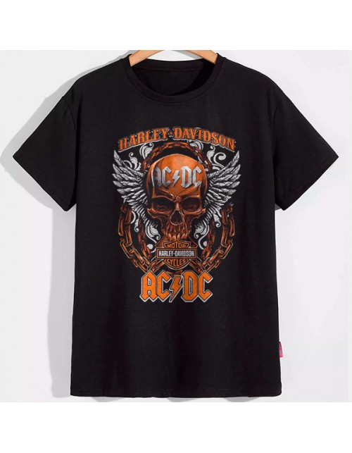 Мужская Футболка AC/DC (арт c черепом)