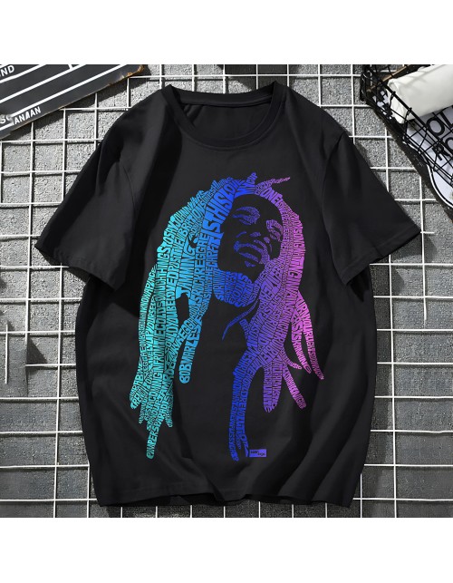 Мужская Футболка Bob Marley, gradient art