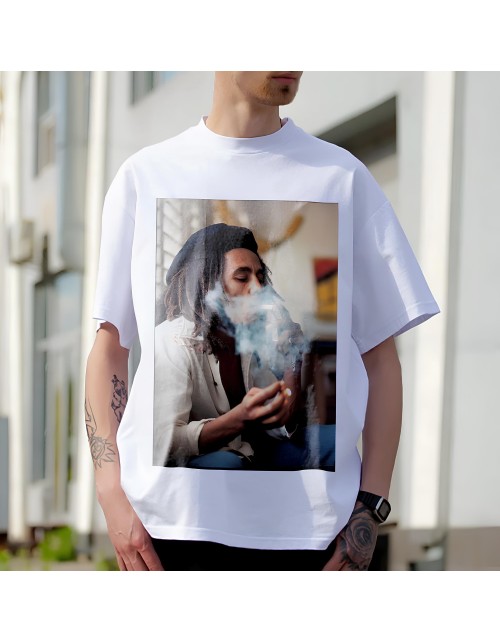 Мужская Футболка Bob Marley курит