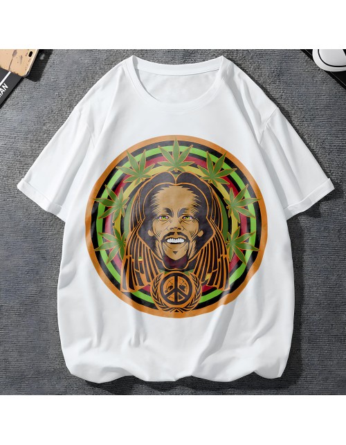 Мужская Футболка Bob Marley, Cannabi Art