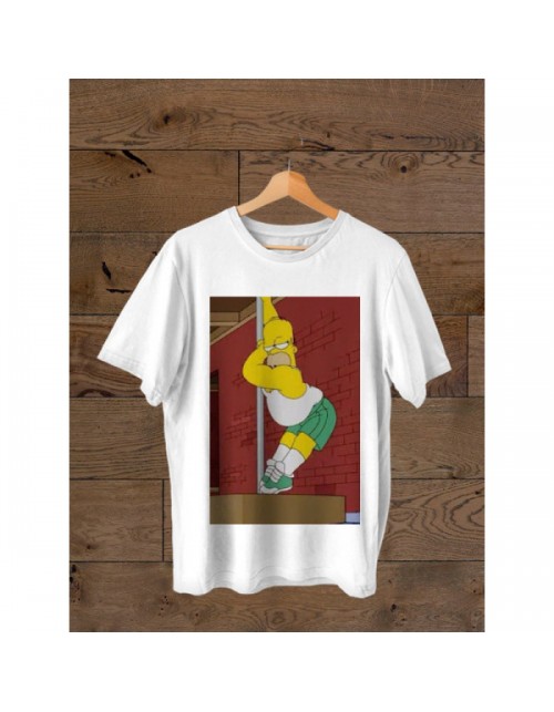 Мужская Футболка Гомер на пилоне