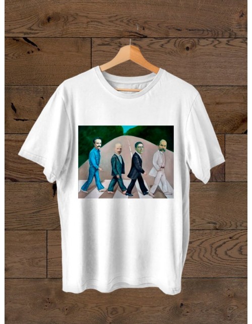 Чоловіча Футболка Українські письменники йдуть по Abbey Road