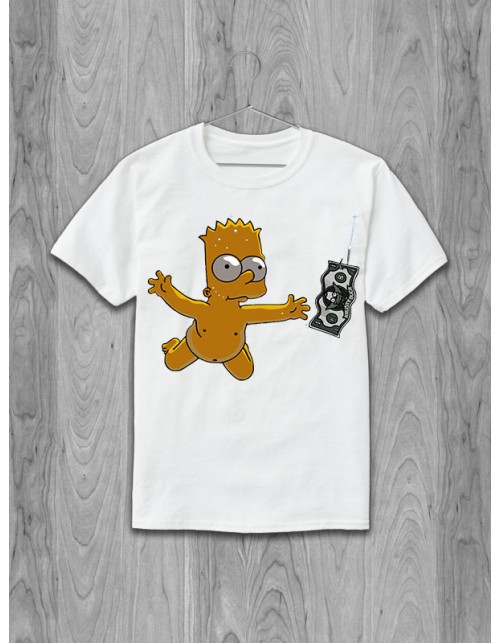 Чоловіча Футболка Nirvana Nevermind та Барт Сімпсон