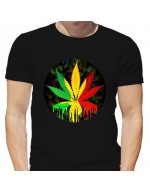 Футболка Конопля в цветах раста-флага