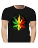 Мужская Футболка Конопля в цветах раста-флага