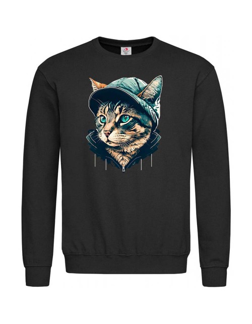 Мужской Свитшот Котик в шапке