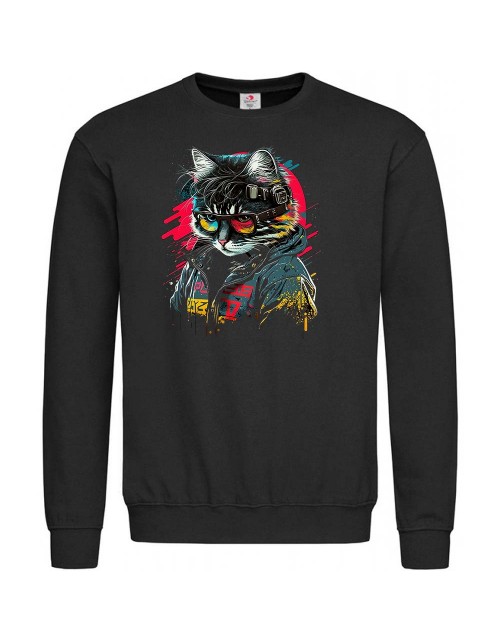 Мужской Свитшот Милый котик в очках