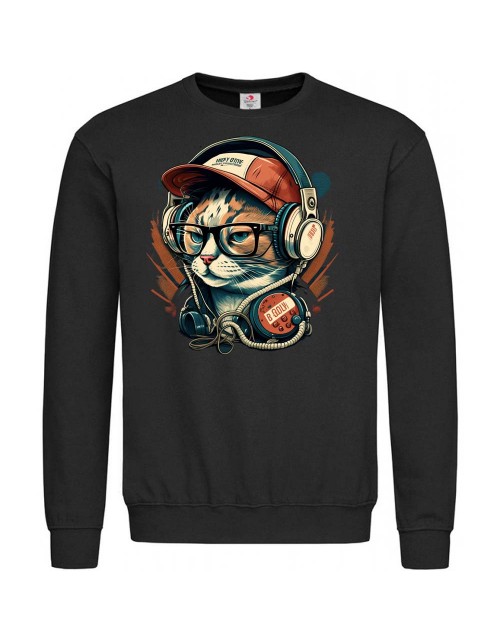 Мужской Свитшот Cat Jam Session- Headphones On