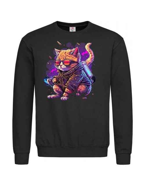 Мужской Свитшот Synthwave cat