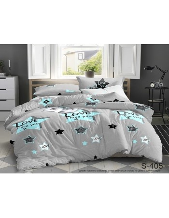 Постель детская серого цвета со звездами